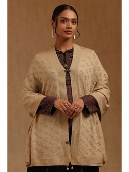 Soch - Womens Beige Acrylic Knitted Shawl