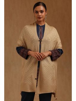 Soch - Womens Beige Acrylic Knitted Shawl