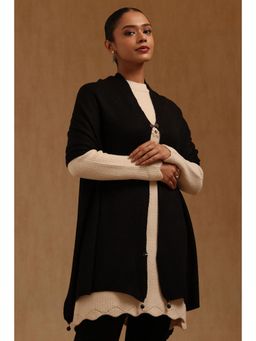 Soch - Womens Black Acrylic Knitted Shawl