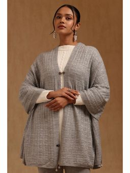 Soch - Womens Grey Acrylic Knitted Shawl