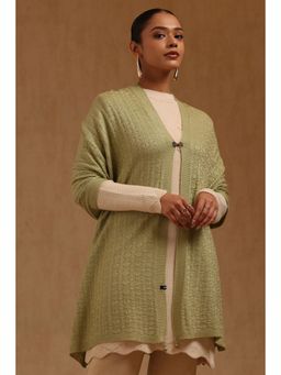 Soch - Womens Light Green Acrylic Knitted Shawl