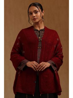 Soch - Womens Maroon Acrylic Shawl