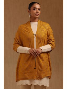 Soch - Womens Mustard Acrylic Knitted Shawl