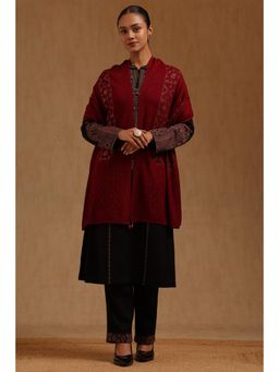 Soch - Womens Maroon Acrylic Shawl