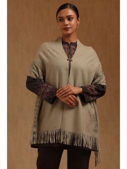 Soch - Womens Light Green Acrylic Embroidered Shawl