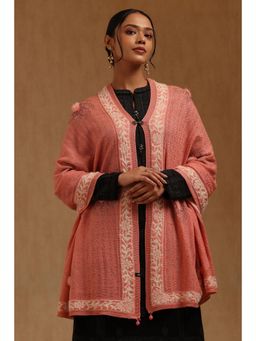 Soch - Womens Peach Acrylic Knitted Shawl