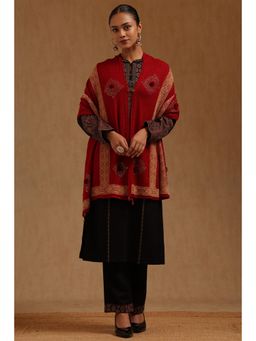 Soch - Womens Maroon Acrylic Shawl