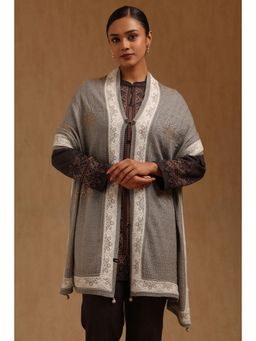 Soch - Womens Grey Acrylic Knitted Shawl