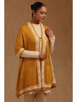 Soch - Womens Mustard Acrylic Knitted Shawl
