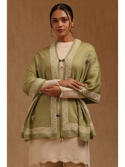 Soch - Womens Light Green Acrylic Knitted Shawl