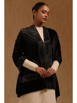 Soch - Womens Black Velvet Shawl