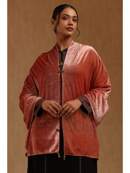 Soch - Womens Peach Velvet Shawl