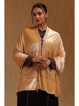 Soch - Womens Beige Velvet Shawl