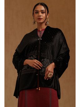 Soch - Womens Black Velvet Shawl