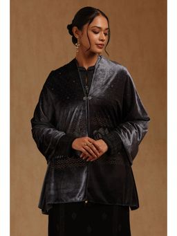 Soch - Womens Grey Velvet Shawl