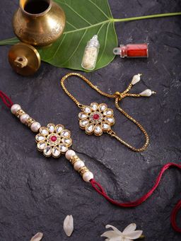 Gahan - White Bhai Bhabhi Rakhi Set