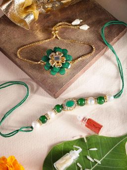 Gahan - Green Bhai Bhabhi Rakhi Set