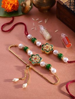 Gahan - Green Bhai Bhabhi Rakhi Set