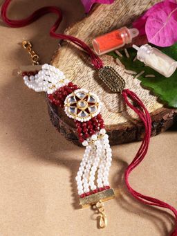 Gahan - Maroon Bhai Bhabhi Rakhi Set