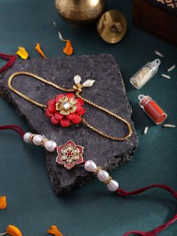 Gahan - Maroon Bhai Bhabhi Rakhi Set