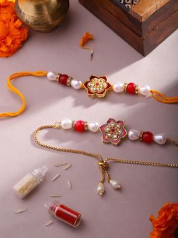 Gahan - Maroon Bhai Bhabhi Rakhi Set