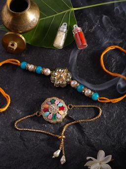 Gahan - Multi-Color Bhai Bhabhi Rakhi Set