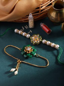 Gahan - Green Bhai Bhabhi Rakhi Set