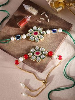 Gahan - Multi-Color Bhai Bhabhi Rakhi Set
