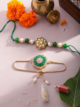 Gahan - Green Bhai Bhabhi Rakhi Set