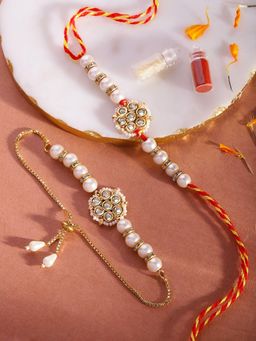 Gahan - White Bhai Bhabhi Rakhi Set