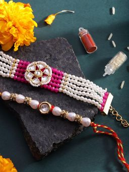 Gahan - Pink Bhai Bhabhi Rakhi Set
