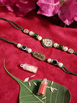 Gahan - Green Bhai Bhabhi Rakhi Set