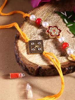 Gahan - Yellow Bhai Bhabhi Rakhi Set