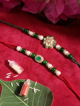 Gahan - Green Bhai Bhabhi Rakhi Set