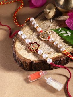 Gahan - White Bhai Bhabhi Rakhi Set
