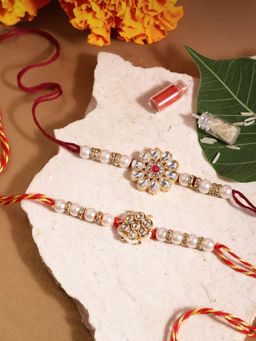 Gahan - Maroon Bhai Bhabhi Rakhi Set