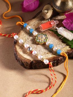 Gahan - Multi-Color Bhai Bhabhi Rakhi Set