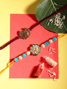 Gahan - Multi-Color Bhai Bhabhi Rakhi Set
