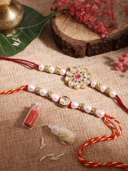 Gahan - White Bhai Bhabhi Rakhi Set
