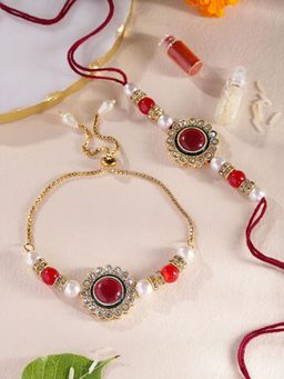 Gahan - Pink Bhai Bhabhi Rakhi Set