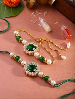 Gahan - Green Bhai Bhabhi Rakhi Set