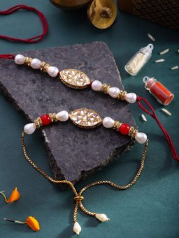 Gahan - White Bhai Bhabhi Rakhi Set