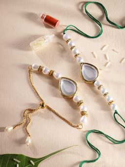 Gahan - White Bhai Bhabhi Rakhi Set