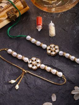 Gahan - White Bhai Bhabhi Rakhi Set
