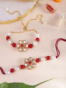 Gahan - Red Bhai Bhabhi Rakhi Set