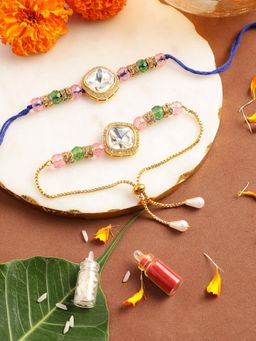 Gahan - Multi-Color Bhai Bhabhi Rakhi Set
