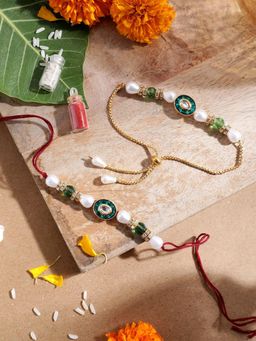 Gahan - Green Bhai Bhabhi Rakhi Set