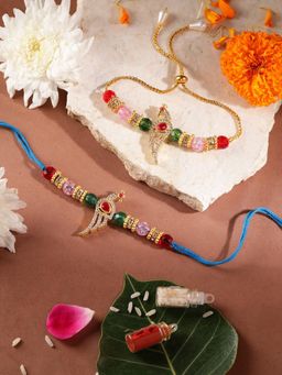 Gahan - Multi-Color Bhai Bhabhi Rakhi Set