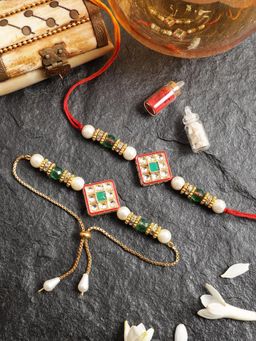 Gahan - Multi-Color Bhai Bhabhi Rakhi Set
