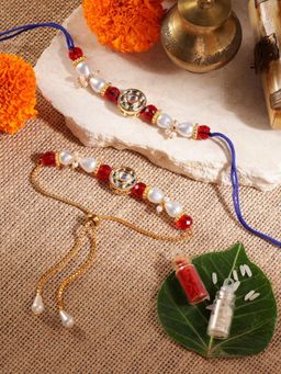 Gahan - Red Bhai Bhabhi Rakhi Set